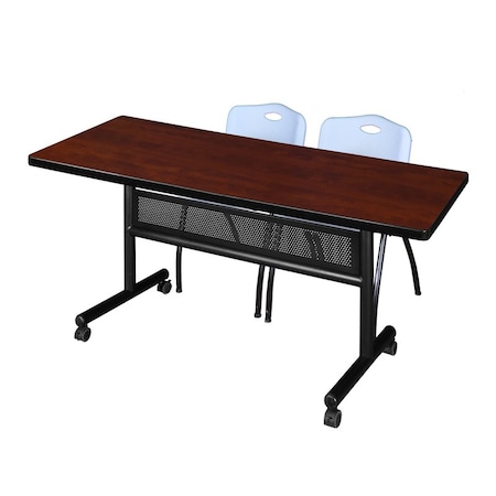 Kobe Rectangle FlipTop Table, 72" W, 29" H, Laminate Top, Cherry MKFTM7230CH47GY
